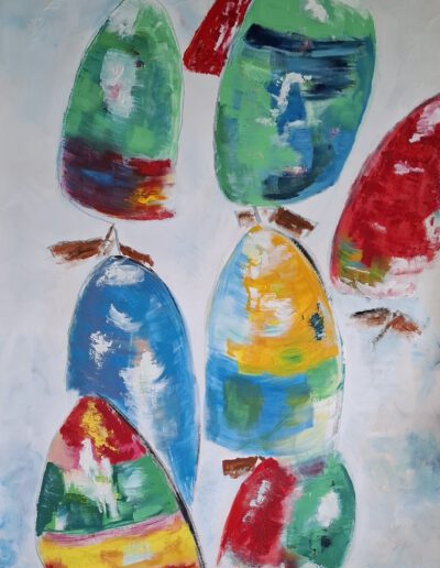 Sails and Vessel XL, 75 X 115 CM Gemengde techniek