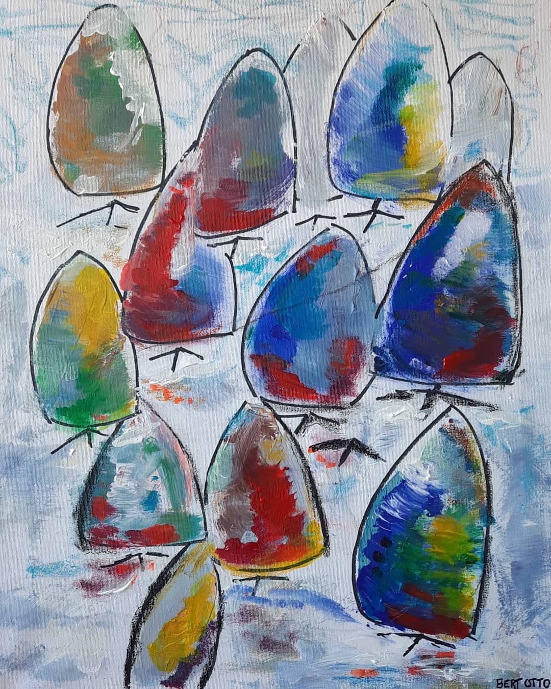 Sails & Vessels IV, mixed-media werk met zeilen en casco van Bert Otto